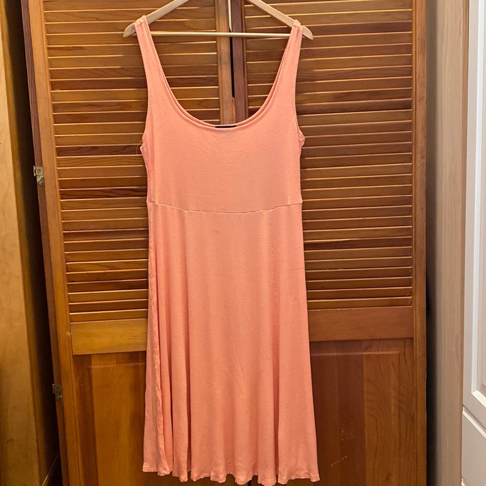 ModCloth Peach Ribbed Fit and Flare Dress Size XL